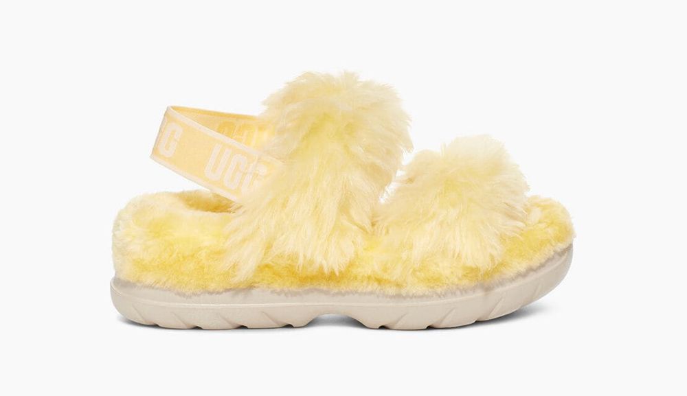 Ugg Slippers Canada - Ugg Women's Fluff Sugar Yellow